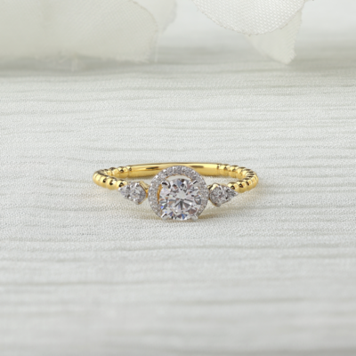 Classic Three-Stone Moissanite Ring