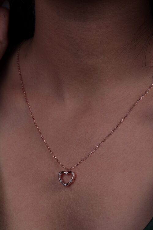 925 Silver Heart Shape Pendant with Chain